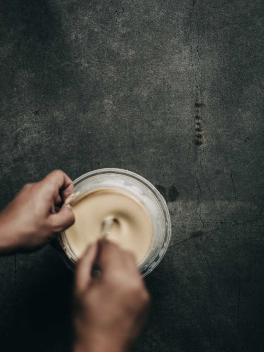 Creme Anglaise Stirred Over Ice Bath